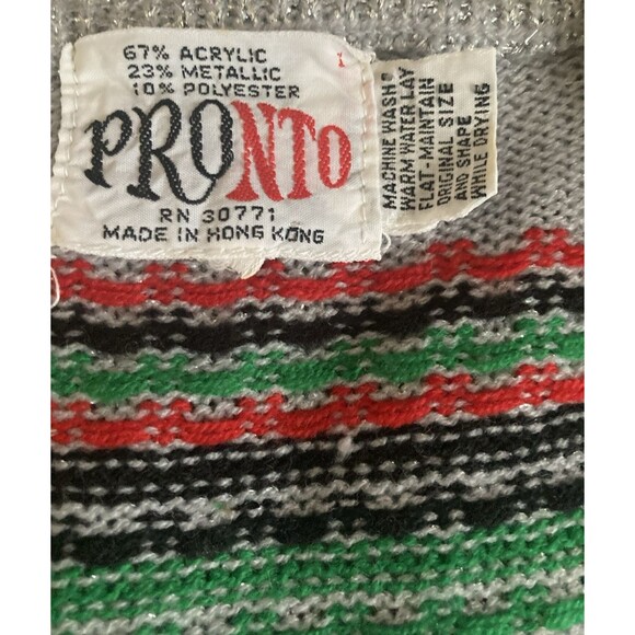 Vintage 60s/70s PRONTO Shimmer Metallic Knit Sweater Vest Sz S Preppy Clueless - Picture 5 of 10